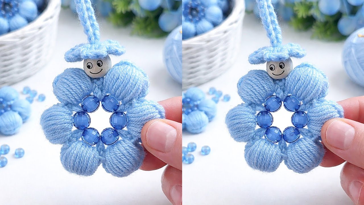 Handmade Crochet Flower with Beads | Relaxing Craft Tutorial