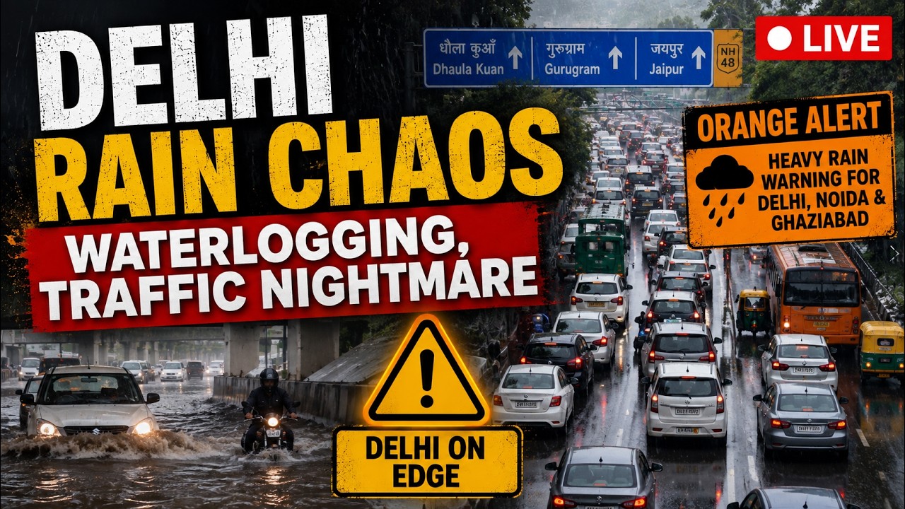 Delhi Rains Today LIVE 🔴: Waterlogging, Roads Flooded, Traffic Jams; IMD Orange Alert | India News