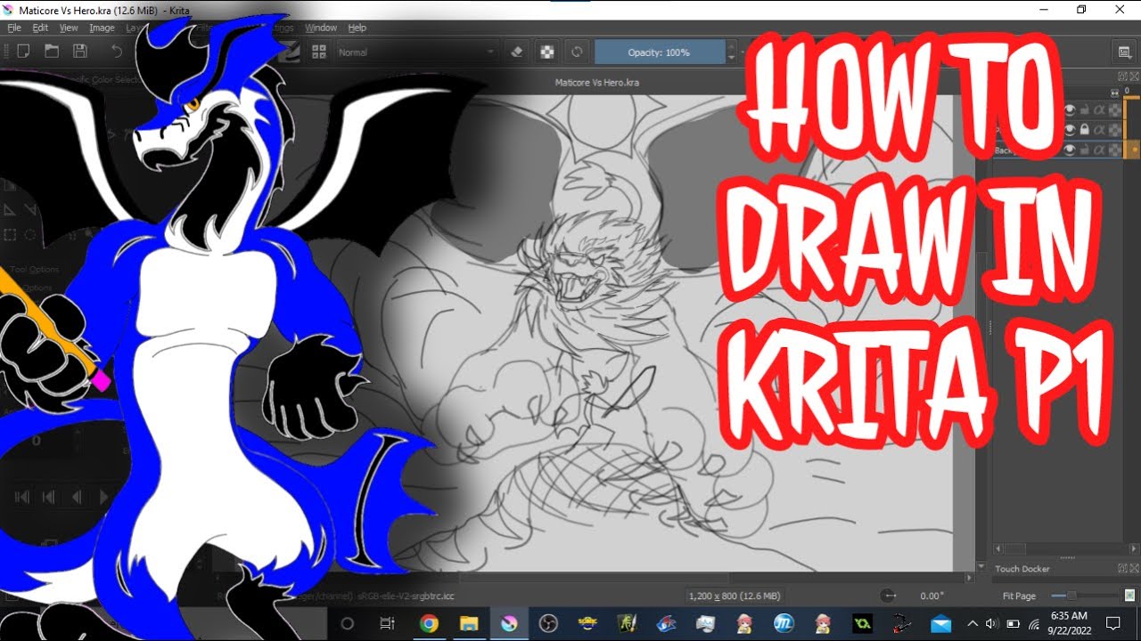 HOW TO DRAW in Krita P1; SKETCHING