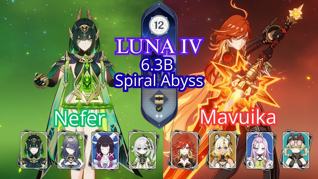 Nefer & Mavuika Team  - Genshin Impact Luna IV 6.3B Spiral Abbys