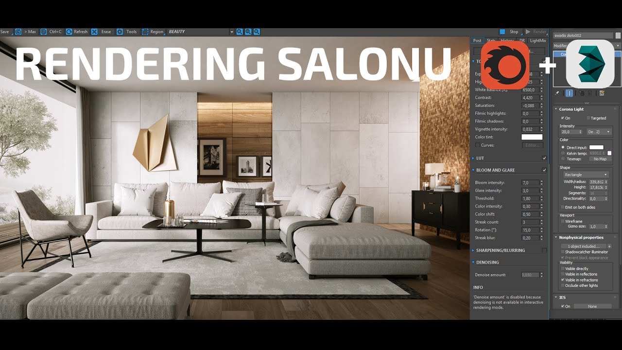 Fotorealistyczna wizualizacja salonu - 3ds Max