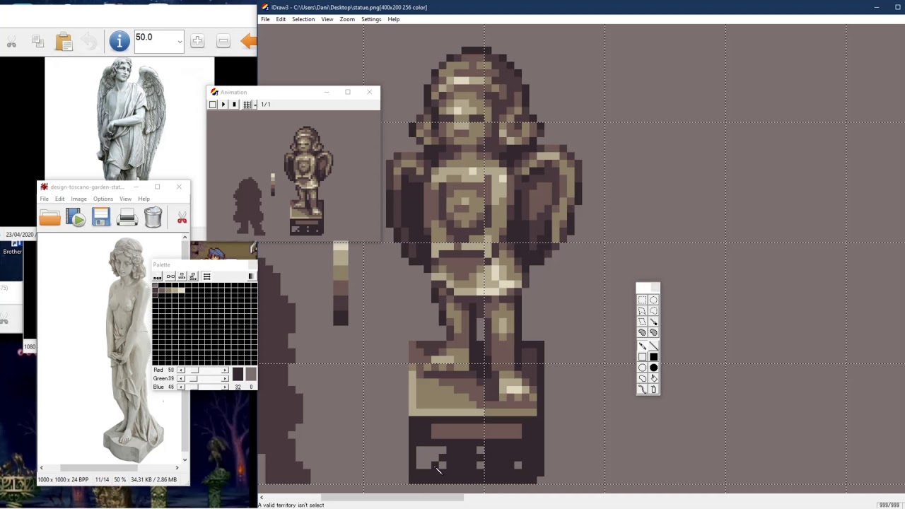 PIXEL ART TIME LAPSE #175 - Angel Statue Asset for Video Games