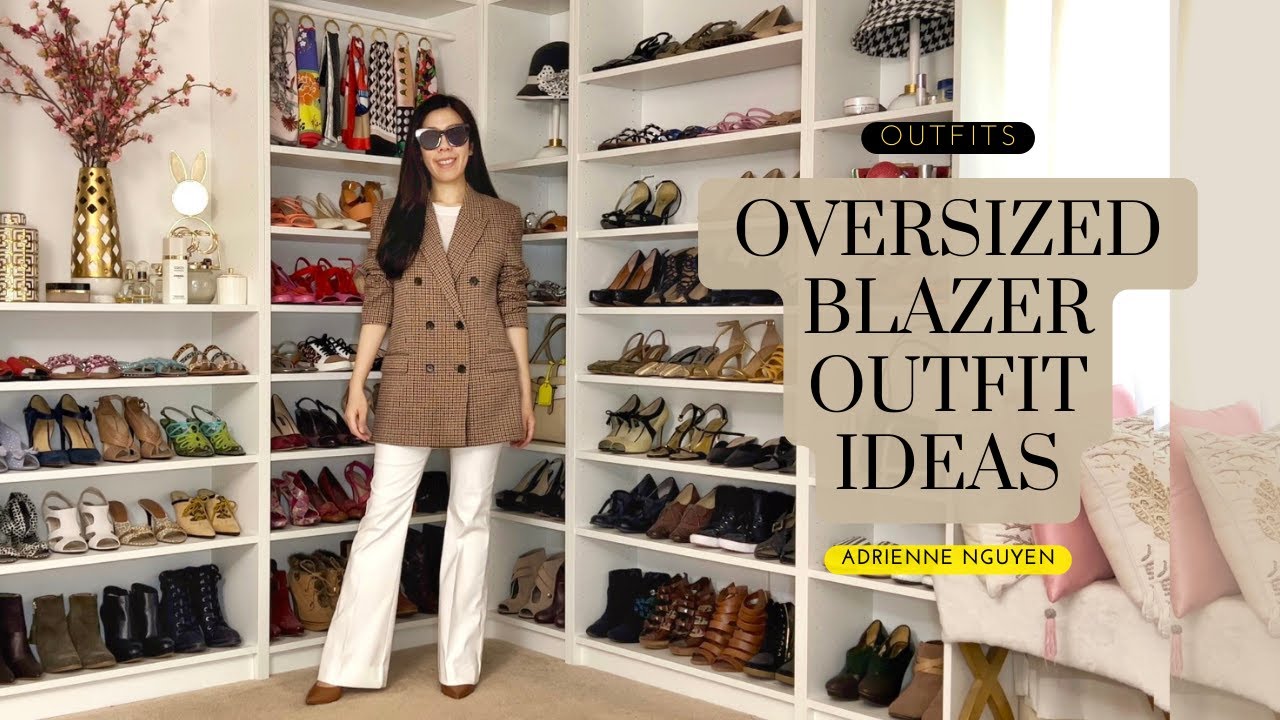 Oversized Plaid Double Breasted Blazer Outfit Ideas | Work and Casual Looks | Adrienne Nguyen