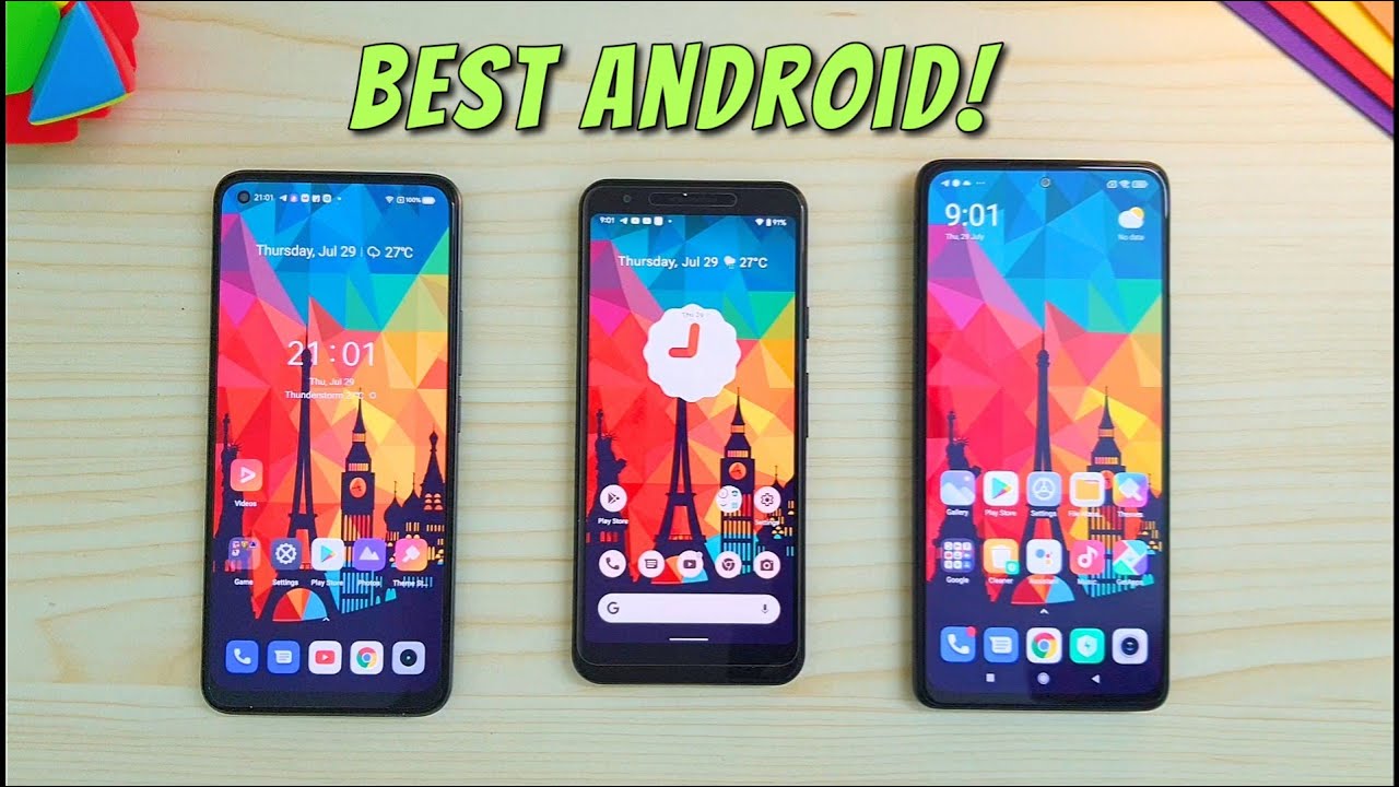 Android 12 (Stock) vs Realme UI 2.0 vs MIUI 12 5 | Best Android Customization?