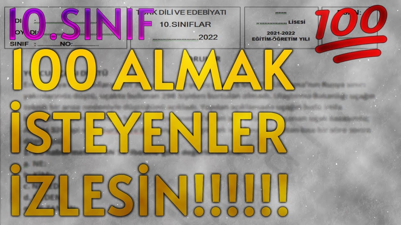 10. Sınıf - TDE 2.DÖNEM 2.SINAV