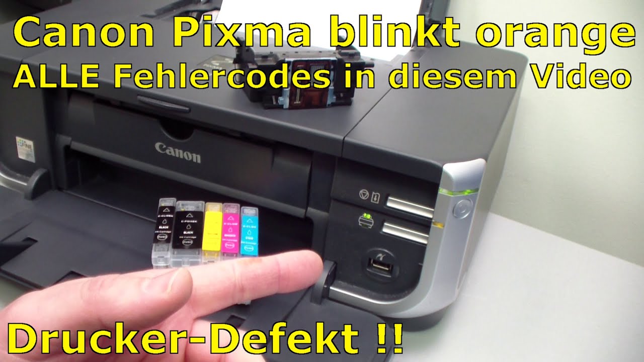 Canon Pixma blinkt orange - ALLE Fehlercodes mit diesem Video finden
