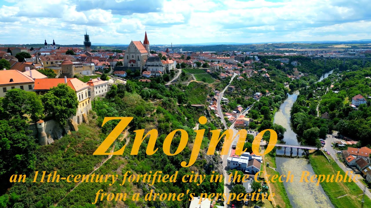 Znojmo - zachwycające, ufortyfikowane XI-wieczne czeskie miasto z perspektywy drona