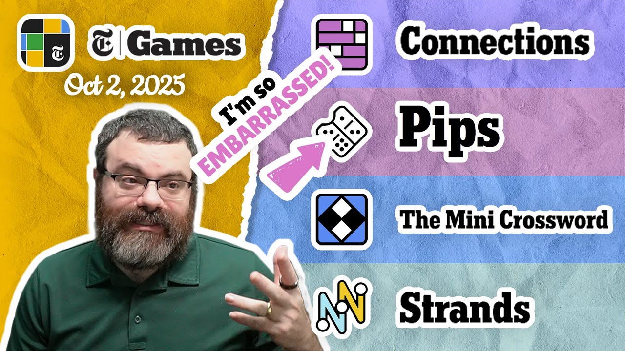 NYT Connections, Pips, Mini Crossword, and Strands | Oct 2, 2025