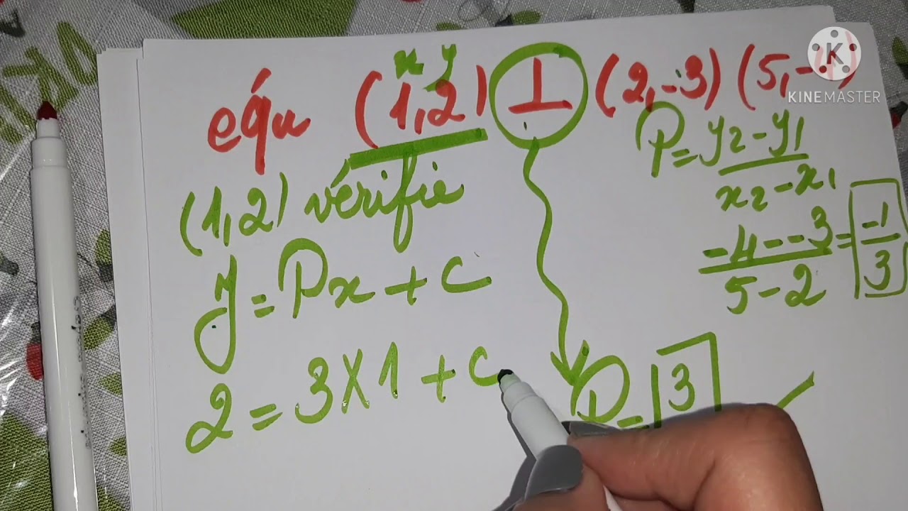 3eme préparatoire géométrie (1er terme)... l'equation d'une droite...