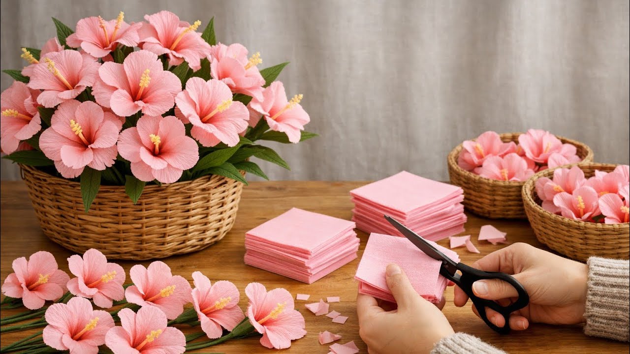 DIY crepe paper Flower Ideas | How to Make Flowers With crepe paper| Easy crepe paper Crafts