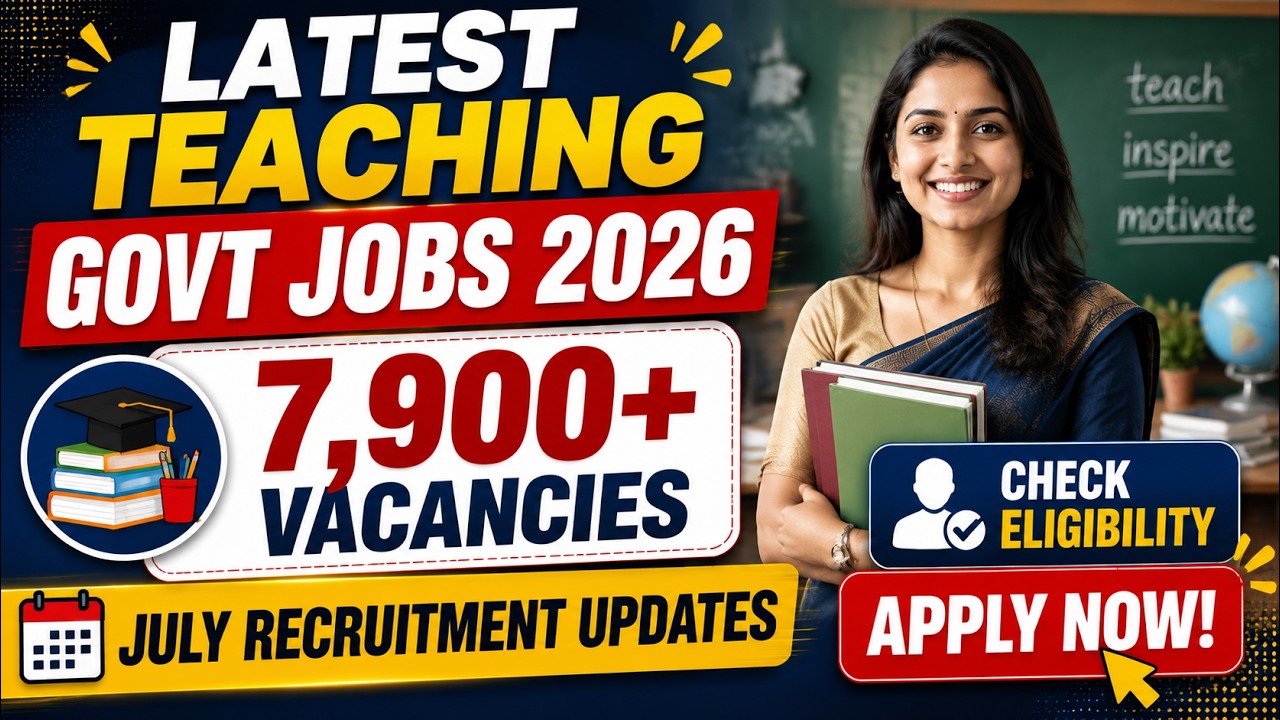 Latest Teaching Govt Jobs 2026 | 7,900+ Vacancies | July Recruitment Updates