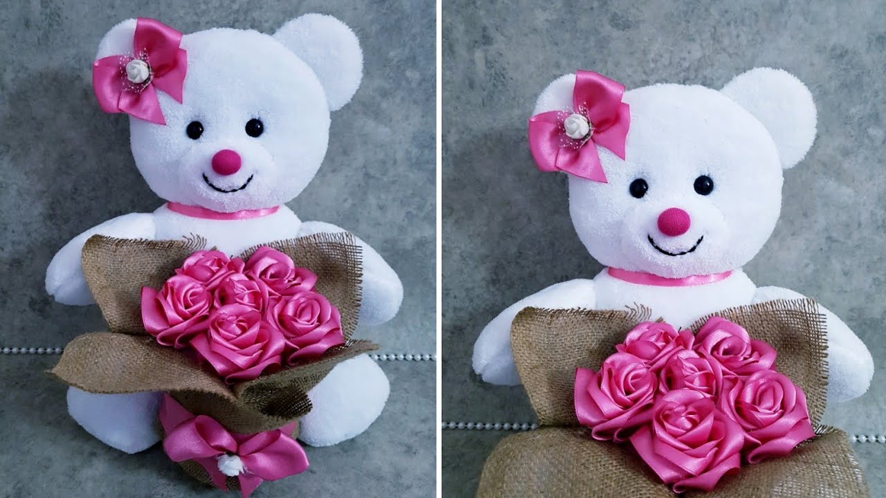 😍ЭТО БЫЛО УДИВИТЕЛЬНО/💖Большой плюшевый мишка с розой/👌Чудесный подарок