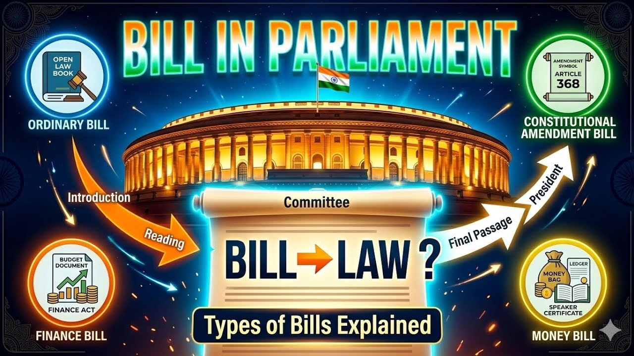 Types of Bills in Indian Parliament | Indian Polity | UPSC / PCS Preparation