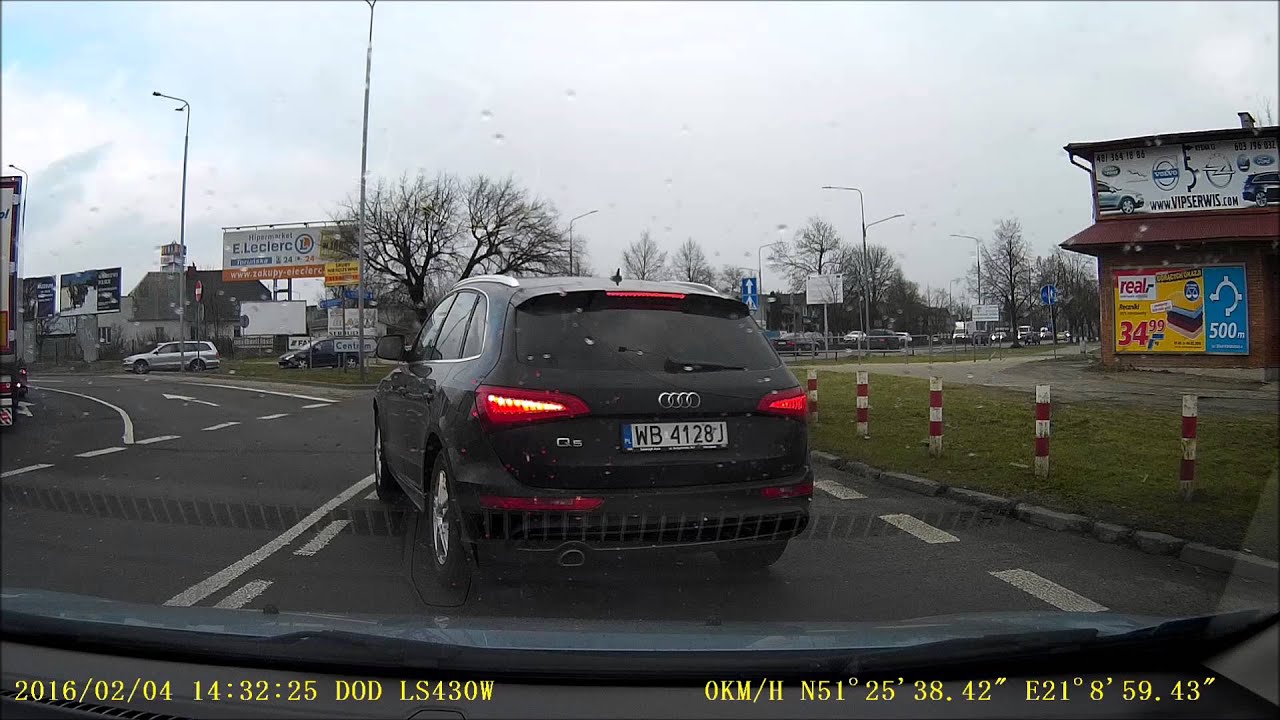 rondo NSZ Radom, blokowanie prawego pasa -  wideorejestrator DOD LS 430 W