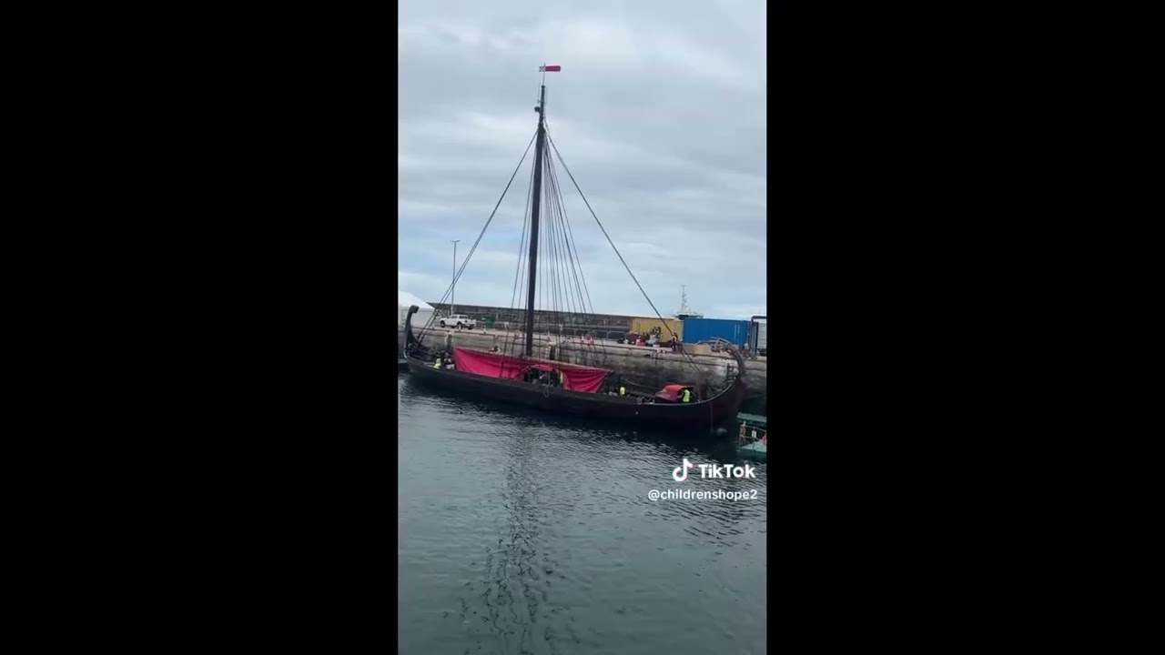 Temporary Installation for The Odyssey showing the Worlds Largest Viking Ship, Draken HH