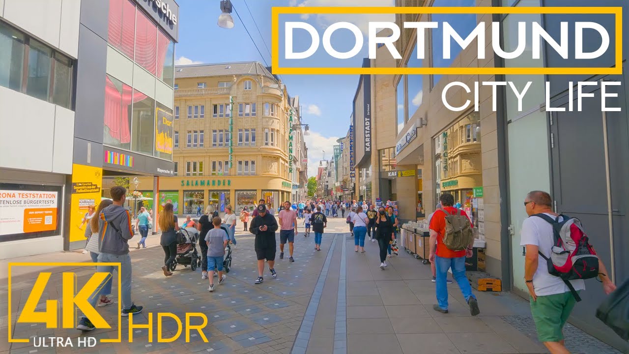Exploring Cities of Germany in 4K HDR - Relaxing City Life of DORTMUND, German 