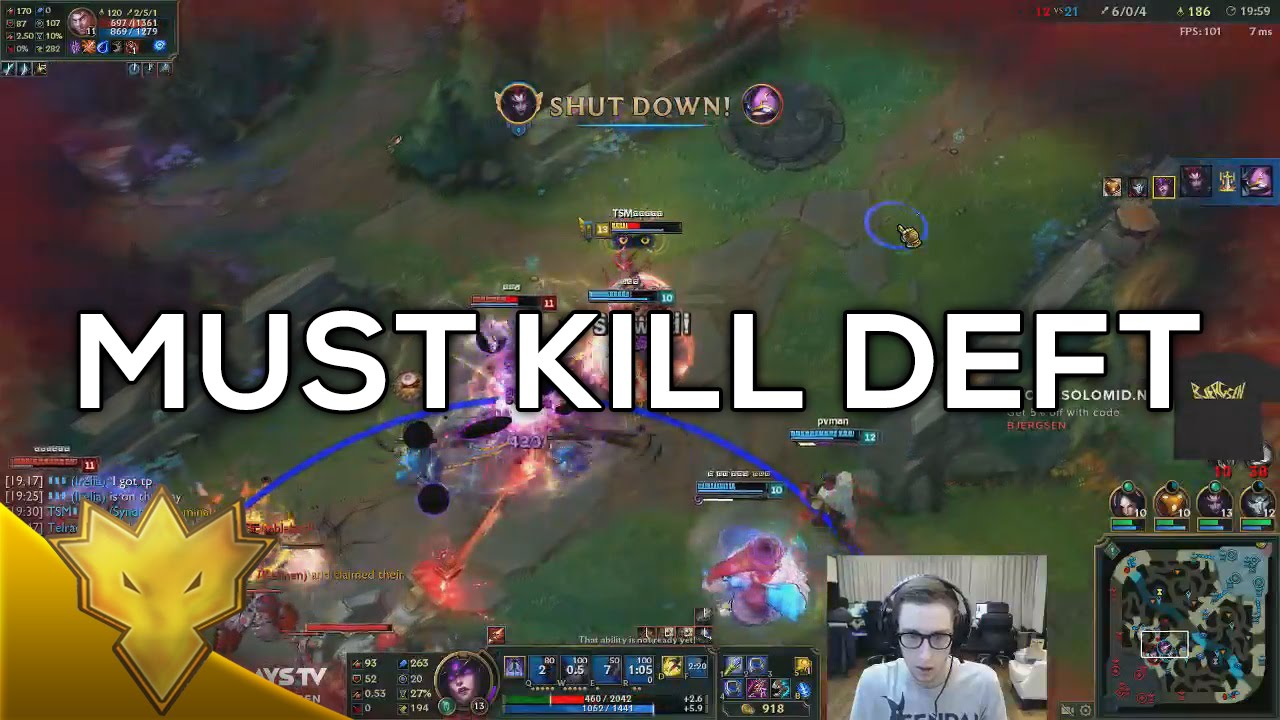 TSM Bjergsen & Rush - Must Kill Deft - Korean Duo Queue Funny Moments & Highlights