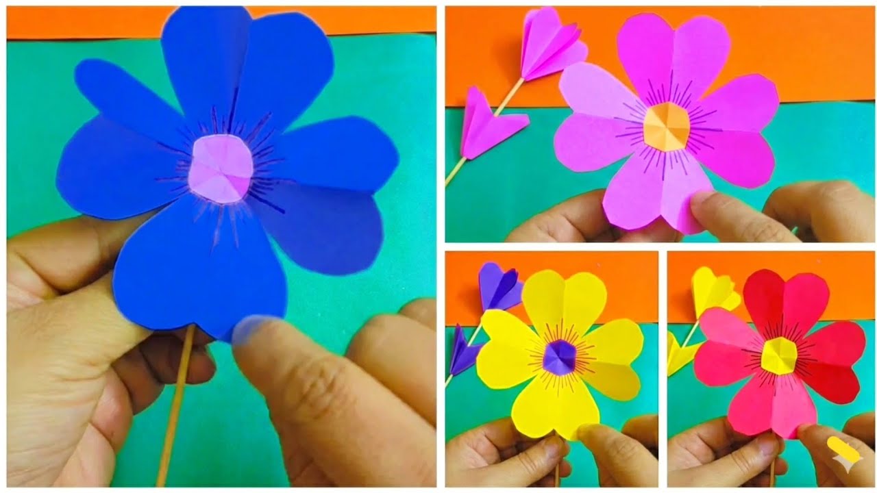 How To Make Paper Flower | Beautiful Paper Flower Making Idea | DIY Paper Flower Craft 