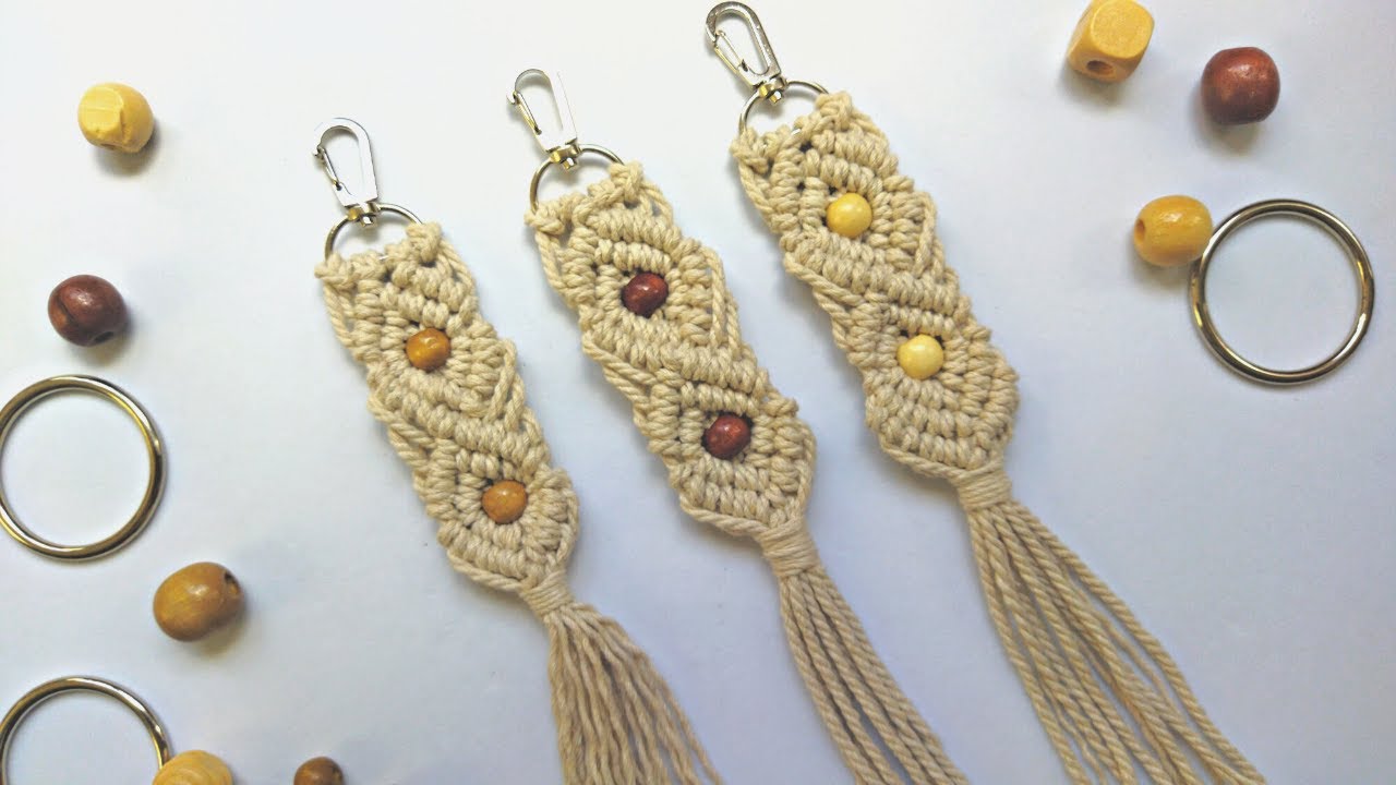 DIY LLAVERO en MACRAMÉ (paso a paso) PRINCIPIANTES | DIY Macrame Keychains Tutorial for Beginners