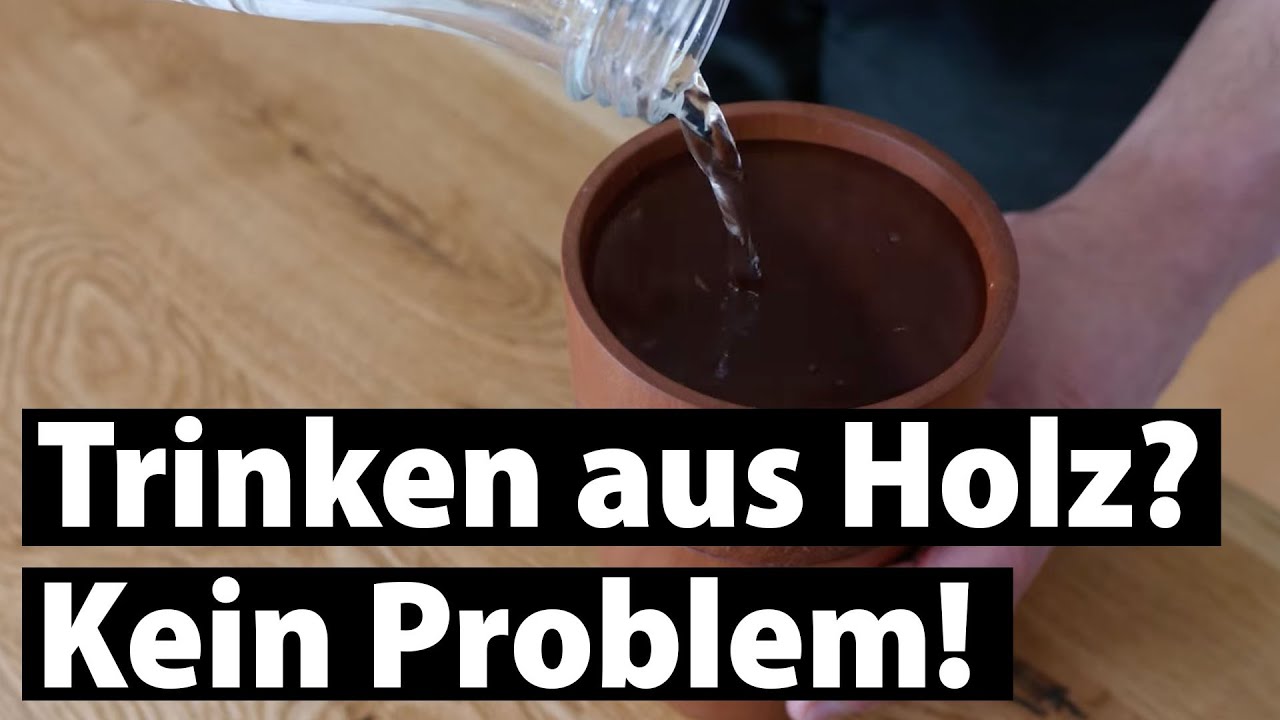 Trinkbecher aus Holz - Holzbecher wasserabweisend machen mit der König Holz und Harz Holzcreme