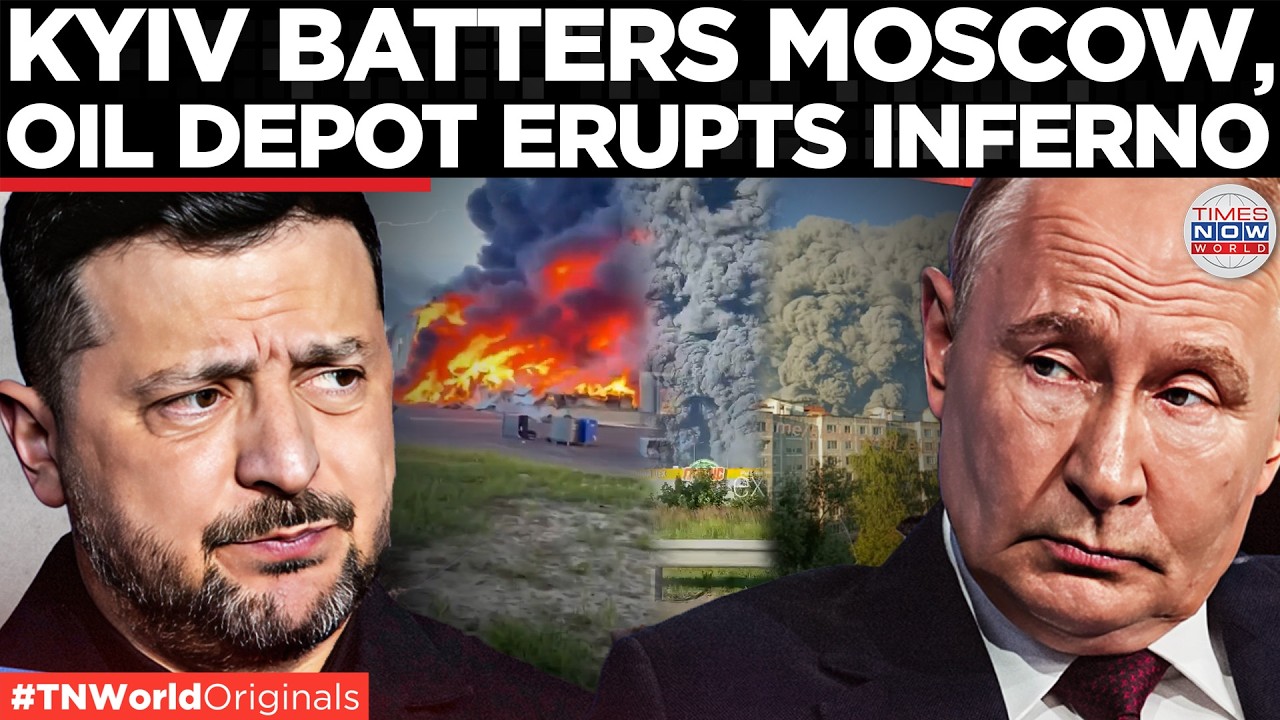 RUSSIA UNDER FIRE: Ukraine's Massive Drone Attack Hits Moscow Region, Oil Depot Burns