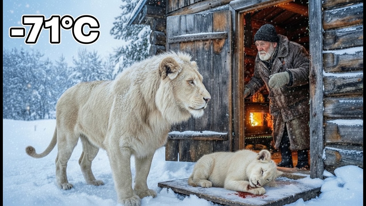 🦁 A Wild White Lion Brought His Sick Cub to This 80 Year Old Man's Door in 71°C