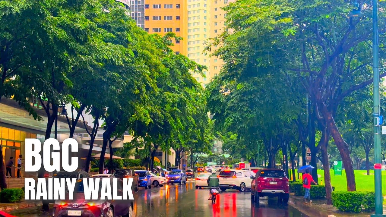 1 Hour Rainy Walk in BGC | Tropical Storm Emong and Habagat | Taguig City, Philippines (July 2025)