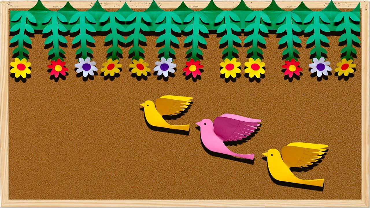Make BEAUTIFUL BORDER with Hanging FLOWERS & LEAVES | DIY