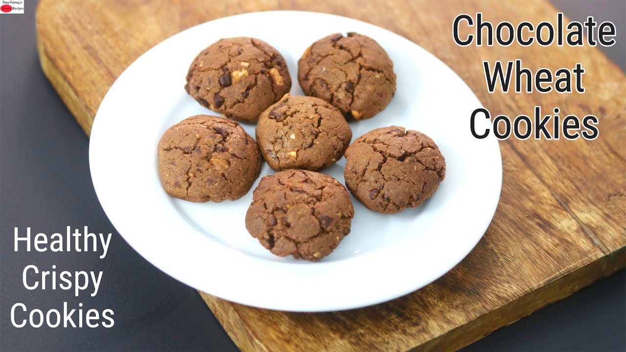 Crispy Chocolate Whole Wheat Cookies - Healthy Atta Cookies Recipe | Skinny Recipes