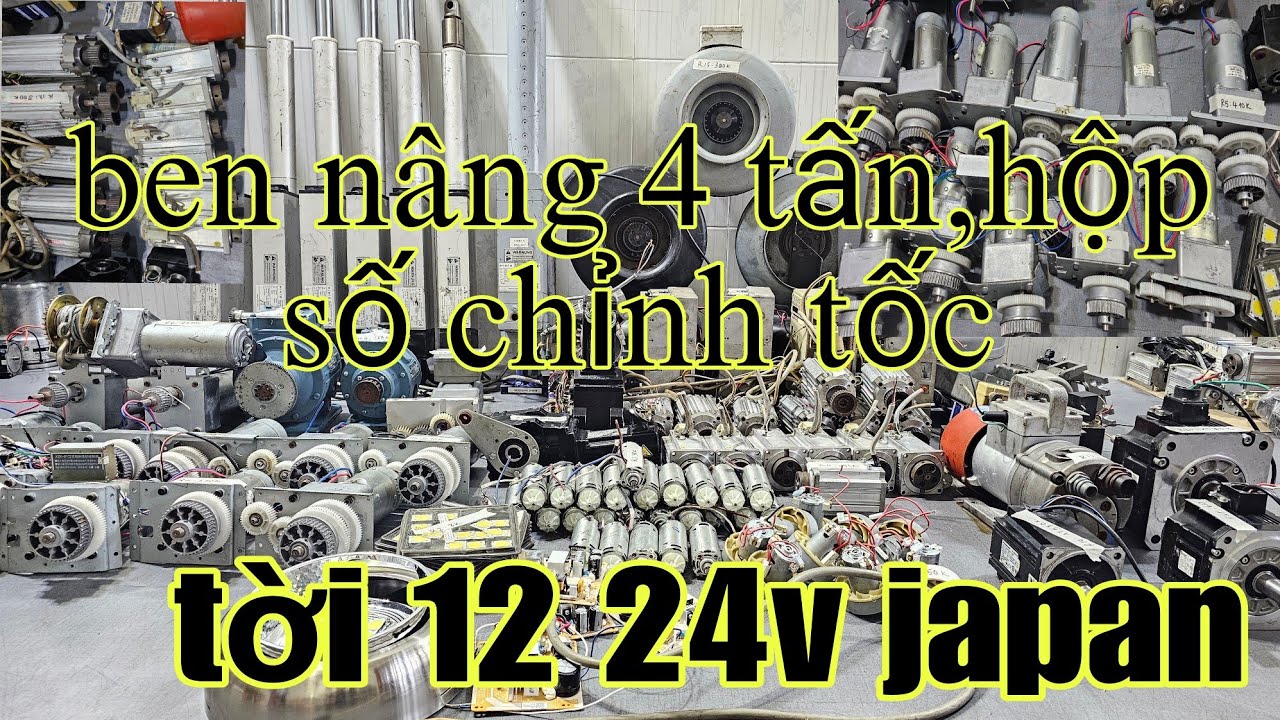Tời 12 24v nhật, Ben nâng 4 tấn, Hộp số chỉnh tốc, Motor chế tời nhật, Bơm dầu nhớt, Quạt thông gió