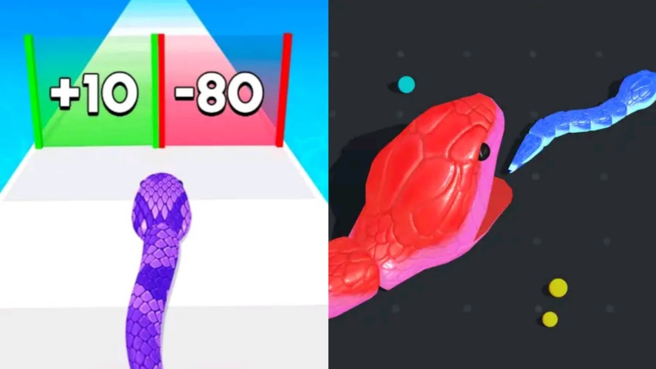 Snake Run Race VS Snake Clash Max All Levels Gameplay Android,iOS NEW UPDATE