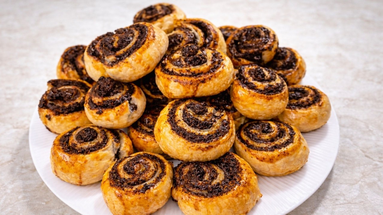 Субтитры ✔️: 🥐 Булочки с маком из слоёного теста — без лишней мороки! Идеально к чаю или молоку ☕