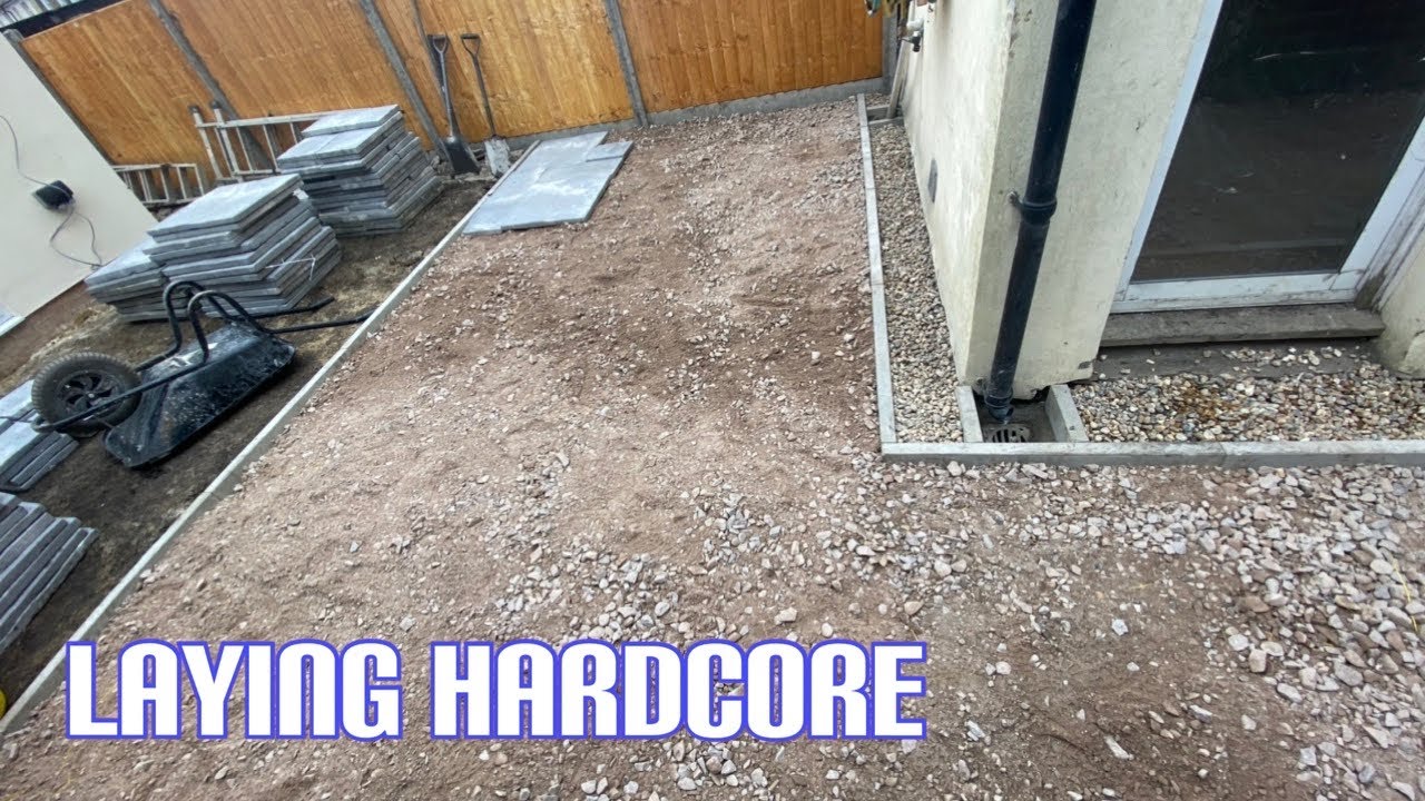 Laying hardcore & Paving slabs have arrived