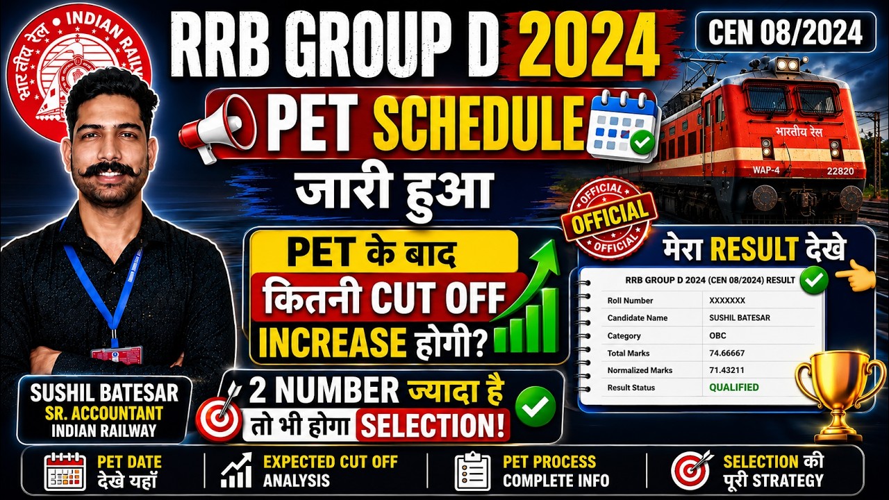ОБЪЯВЛЕНА ДАТА ЭКЗАМЕНА RRB GROUP D PET | PET пройдет в июле | Мой результат Group D PET | Страте...