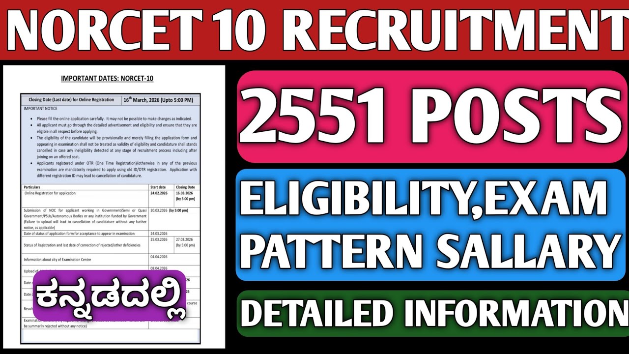INFORMATION ABOUT NORCET 10|NORCET IN KANNADA|ELIGIBILITY, EXAM PATTERN, SALLARY|NORCET IN KANNADA|