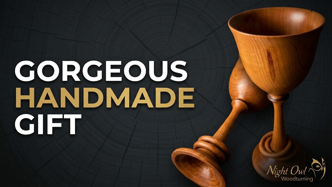 Turned Cherry Celtic Wedding Goblet