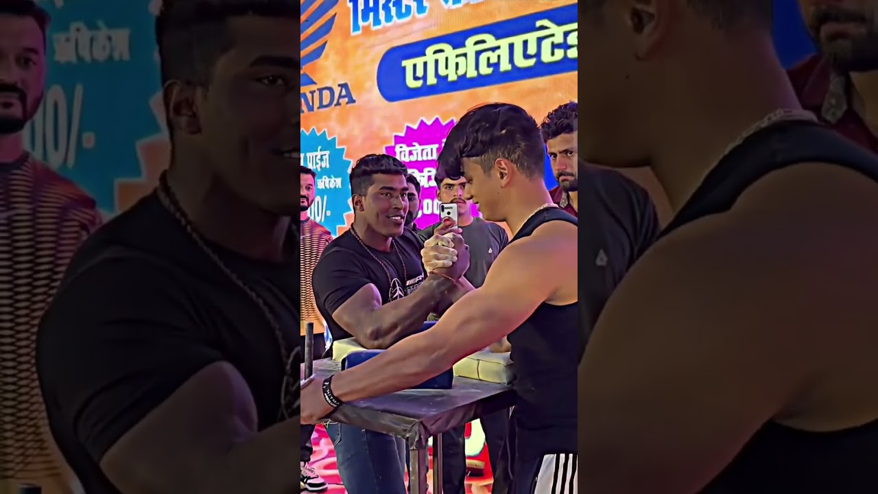 Aryan Kandari 🏆vs National State Champion Rahul🏋️&zwj;♂️ #shorts #aryankandari #armwrestling #gym