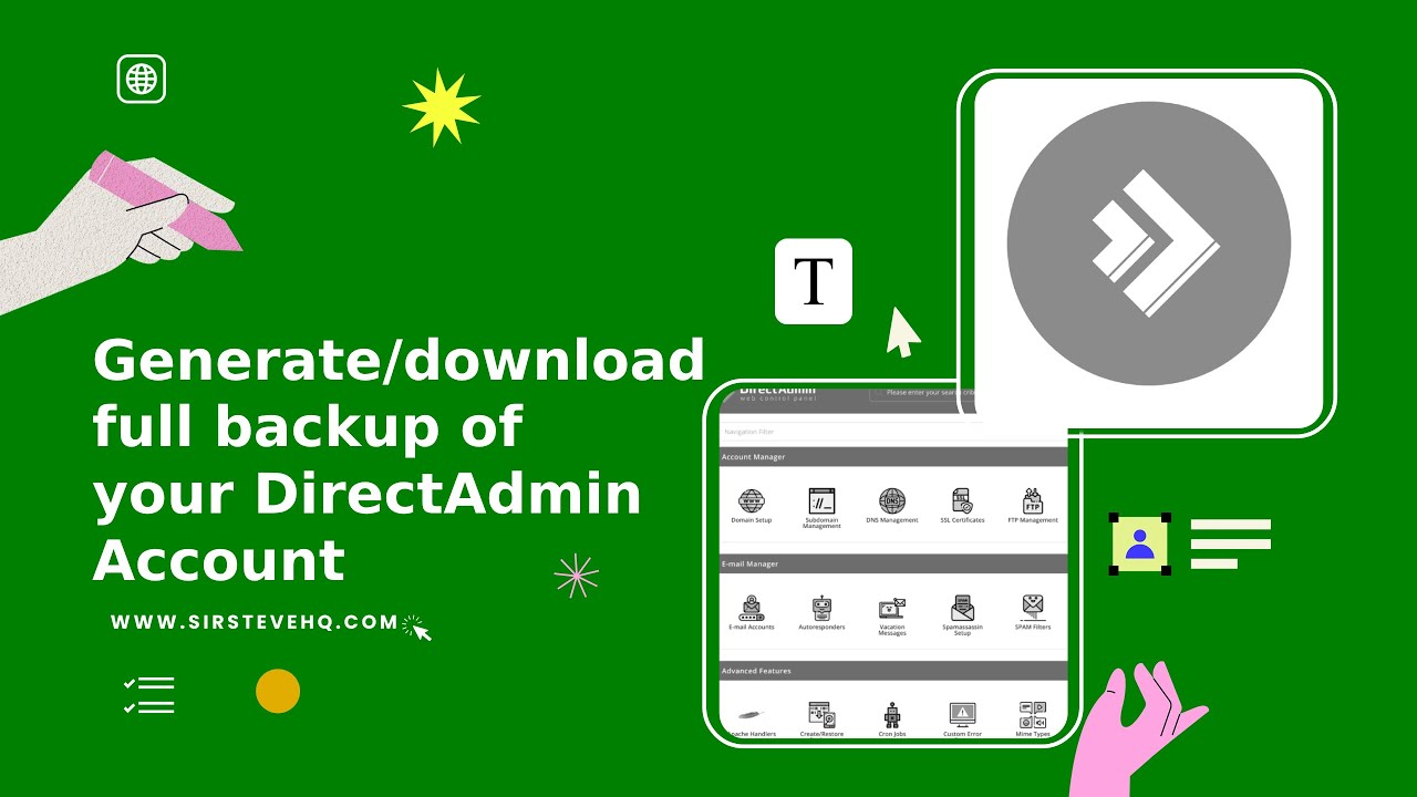How to generate and download a full backup of your DirectAdmin Account | SirsteveHQ
