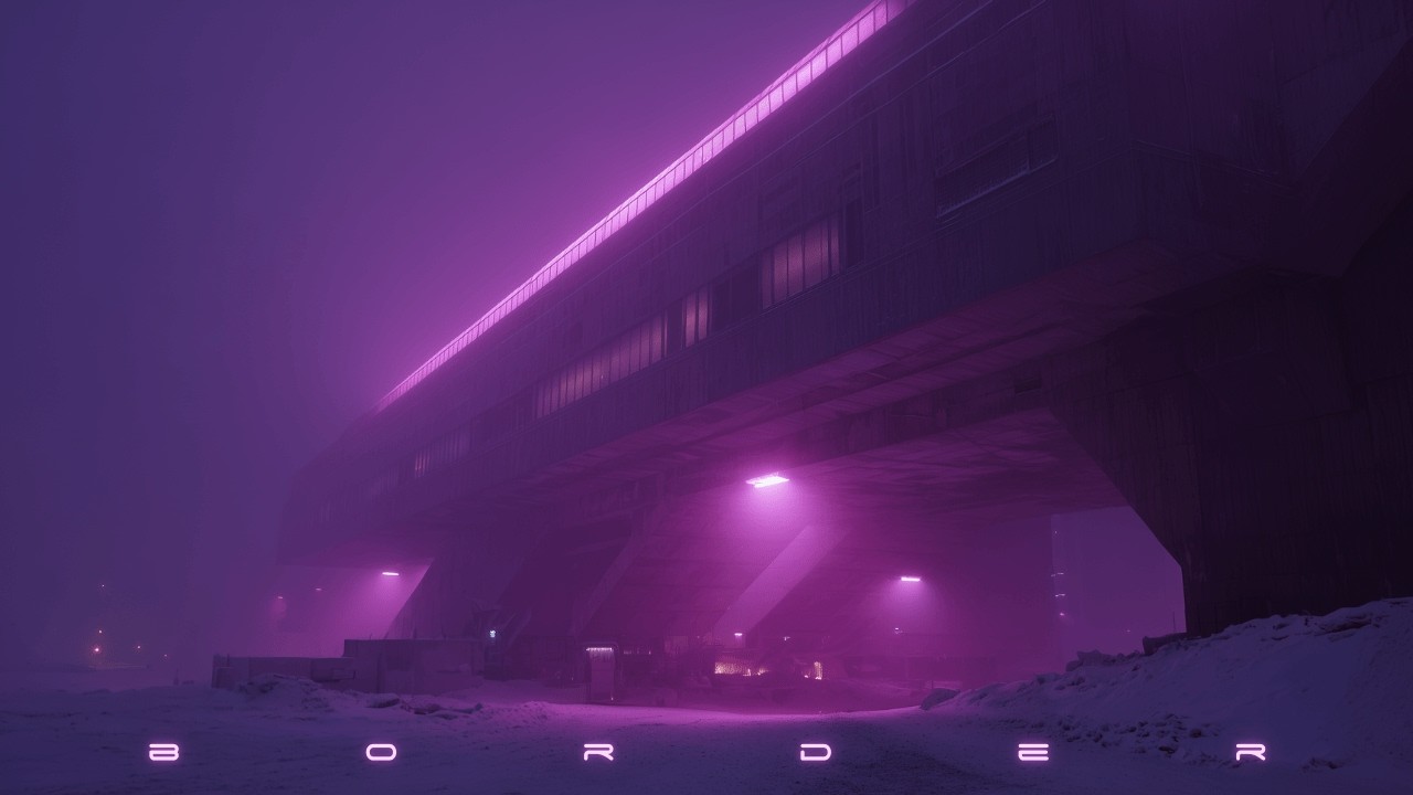 BORDER: Dreamy Blade Runner Ambience | Cyberpunk Ambient Music & Snow for Deep Relaxation & Focus