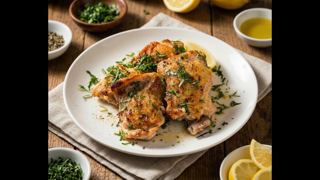 Crispy Lemon Pepper Chicken Thighs