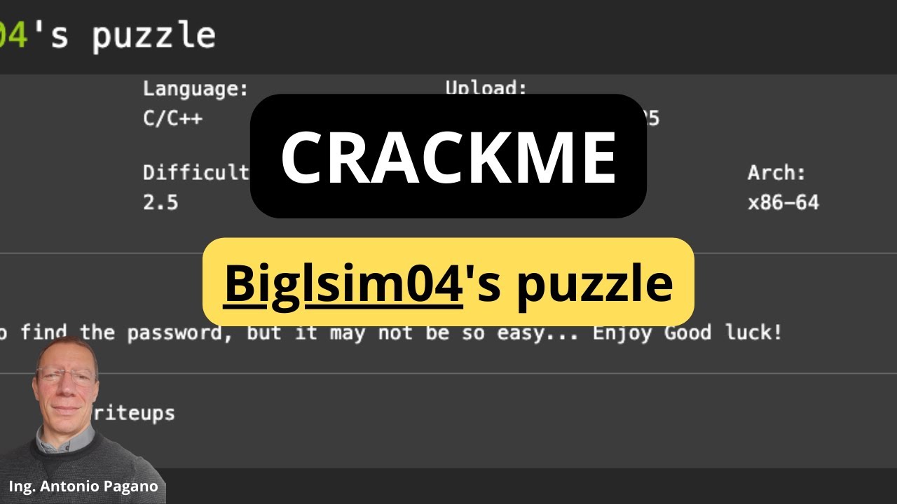 CrackMe - Biglsim04's puzzle- crackmes.one