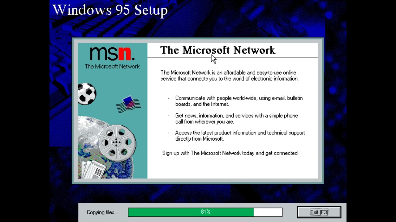 Windows 3.11 to Windows 95 RTM Realtime Upgrade