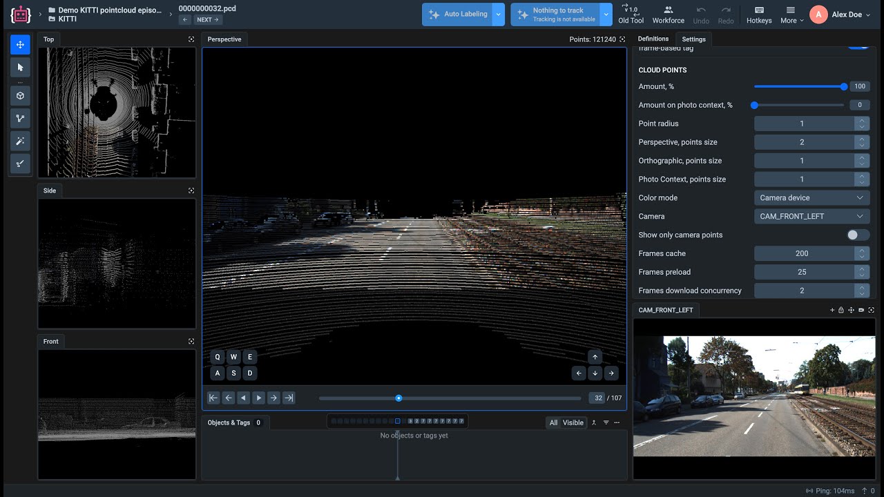 3D Point Cloud. Color Mode.