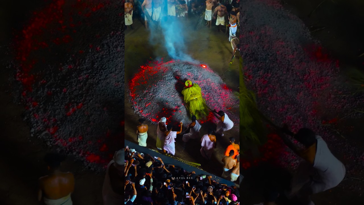 Theyyam performs fire entry 101 times! Teechamundi(Ottakolam) | theyyam | kerala | travelbee