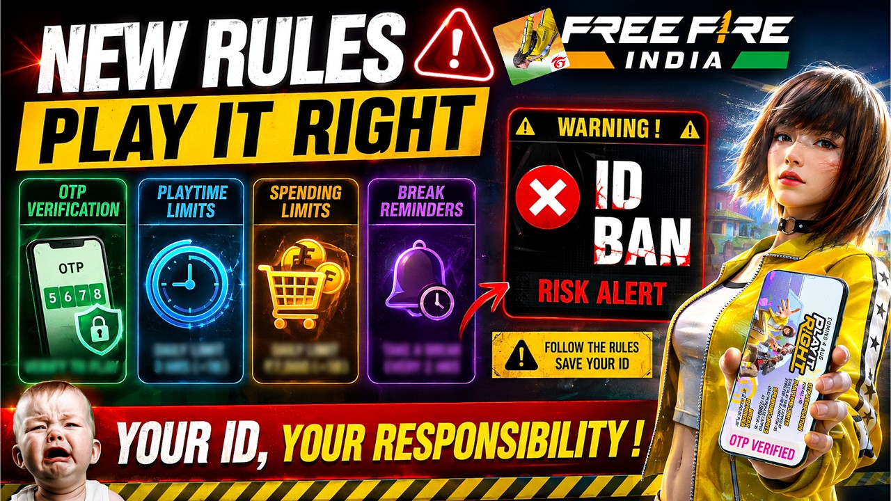 FF 🇮🇳 Finally Age Verification Here 😭 OTP Verify 🤔 Play Time Limits 🤫 Ban Alrery 🚫 FreeFire India 🔥