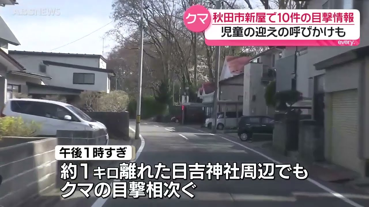 【クマ出没】秋田市新屋で複数目撃「クマ潜んでいる恐れ」
