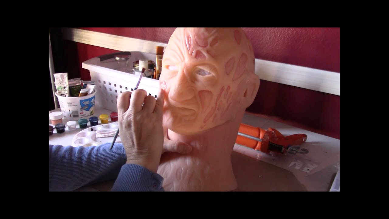 Freddy Krueger Silicone Mask Painted with Caulking and Oil Paint