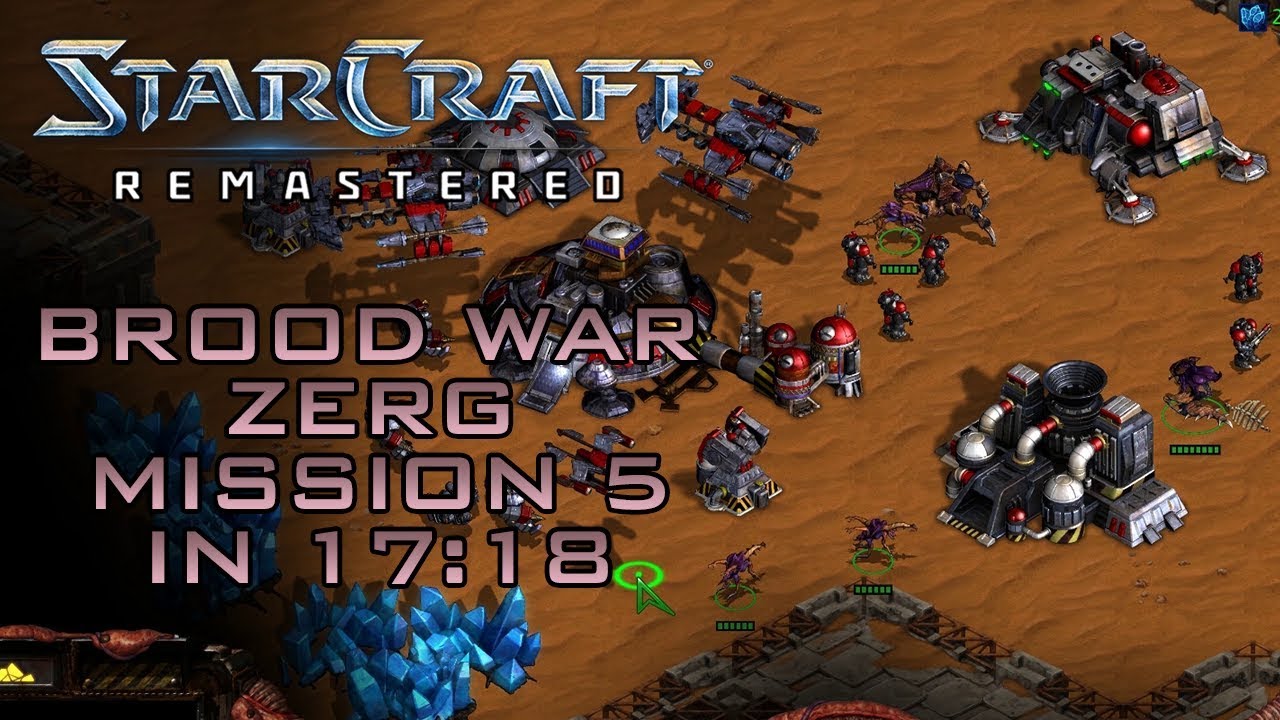 StarCraft Remastered Brood War Zerg Mission 5: True Colors (Speedrun / Walkthrough)