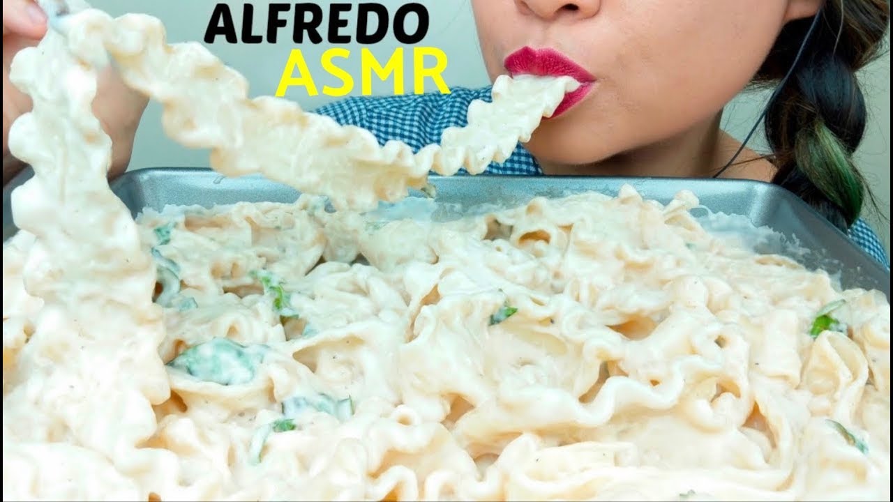 ASMR CHEESY PASTA ALFREDO *mafaldine* No Talking 먹방 suellASMR