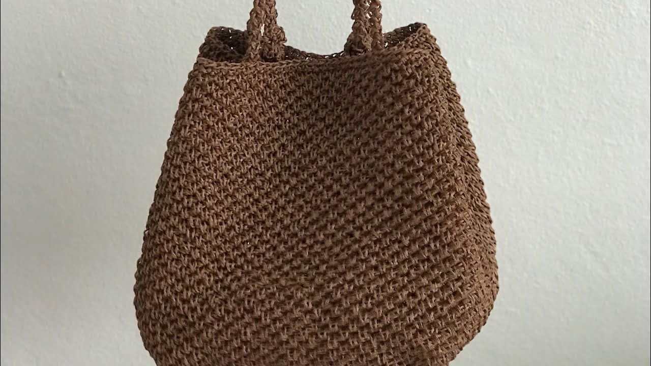 ÇİFT KULLANIMLI SEPET ÖRGÜ MODELLİ KAĞIT İP ÇANTA VİDEO1 🌼 #handbag #kağıtipçanta #crochetvideo